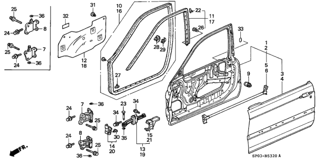 1992 Acura Legend Seal A, Door Panel Hole (60X30) Diagram for 91655SP0010