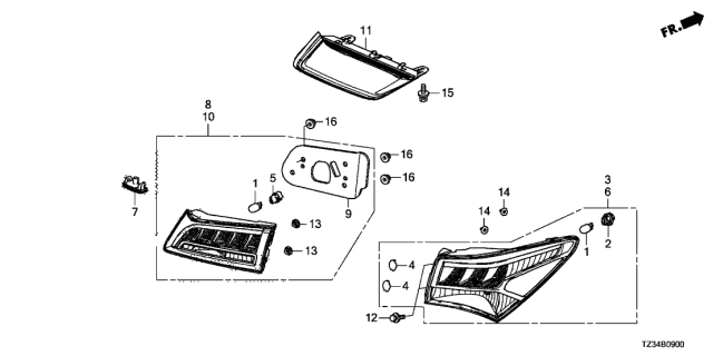 2019 Acura TLX  Cap, Bezel Diagram for 33506TP6A01
