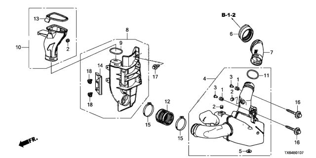 2017 Acura ILX  Tube Assembly D, Air In. Diagram for 17257R4HA00