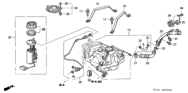 2006 Acura TSX  Band, Driver Side Fuel Tank Mounting Diagram for 17522SECA00