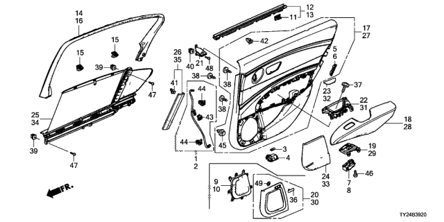 2016 Acura RLX Switch Assembly, Rear Power Window (R) Diagram for 35770TY2A01