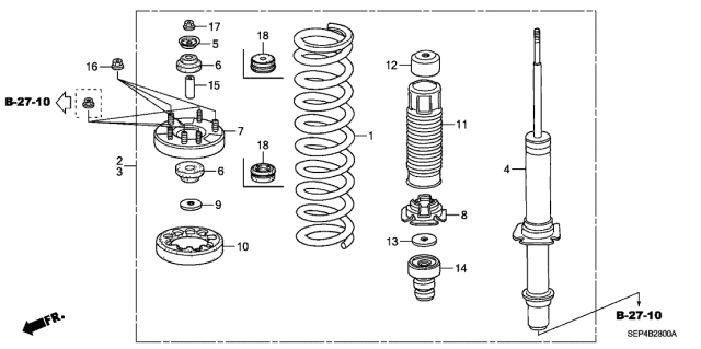 2007 Acura TL Spring, Front Diagram for 51401SEPA41