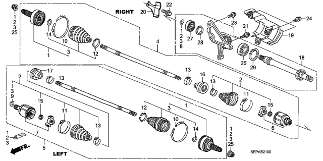 2008 Acura TL  Band B, Driveshaft (Oetiker Limited) Diagram for 44327SDAA11