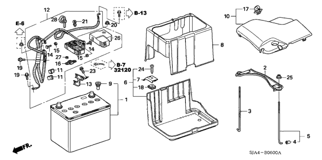 2007 Acura RL Nut (5MM) Diagram for 38221SJA003