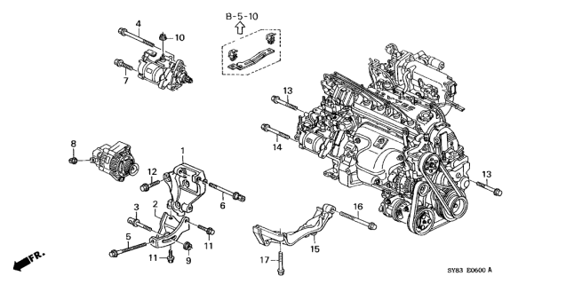 1999 Acura CL  Bolt-Washer (10X32) Diagram for 934011003208