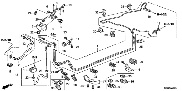 2012 Acura TL  Retainer (White) (Sanoh) Diagram for 17711SNAA01