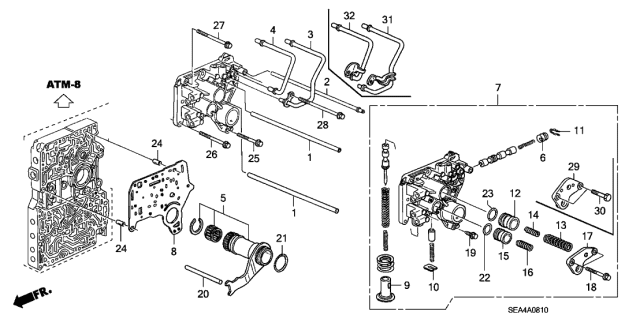 2004 Acura TSX  Body Assembly, Regulator Diagram for 27200RCT000