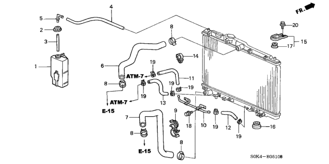 1999 Acura TL Hose, Water (Upper) Diagram for 19501P8CA00