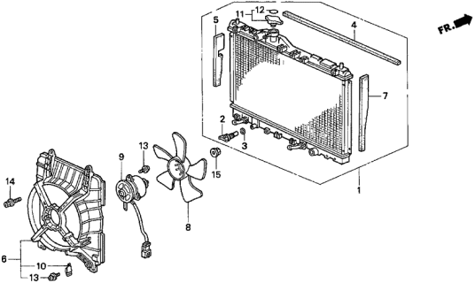 1998 Acura TL  Fan, Cooling Diagram for 19020P5GA01