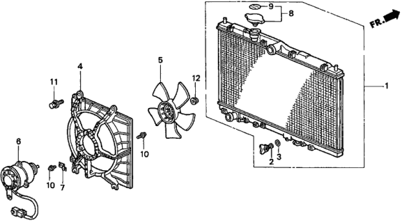 1997 Acura CL  Fan, Cooling Diagram for 19020P1E003