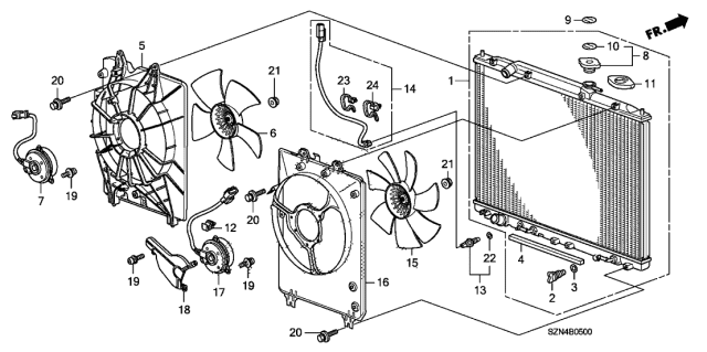 2010 Acura ZDX Fan, Cooling Diagram for 38611R70A01