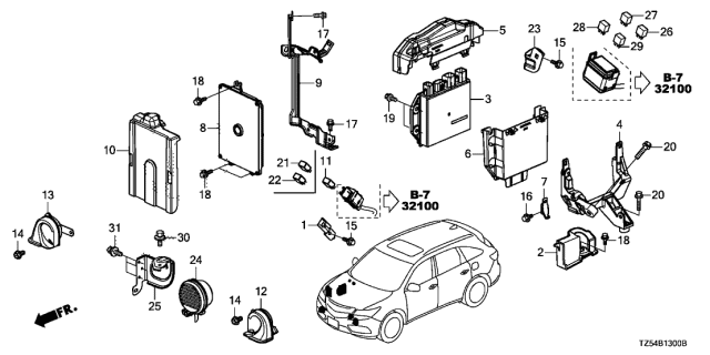 2016 Acura MDX  Electronic Control U Diagram for 378205J6406