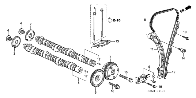 2004 Acura TSX Guide B, Cam Chain Diagram for 14540PRBA01