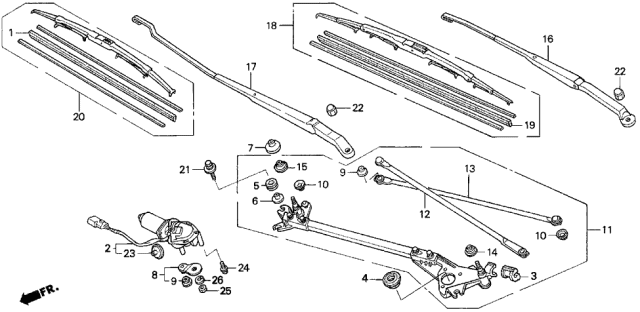 1997 Acura TL Rubber, Mounting Diagram for 76516SR3003