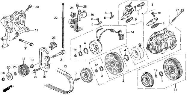 1995 Acura TL Belt, Alternator Diagram for 31110PH2J04