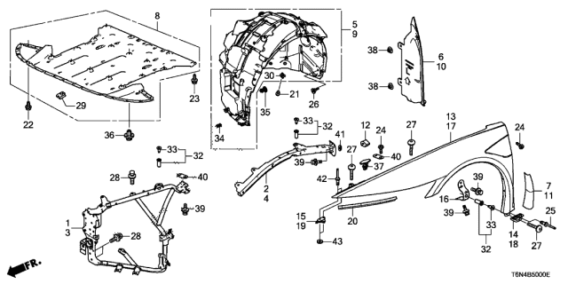 2019 Acura NSX Nut, Clip (6MM) Diagram for 90305T6NA00