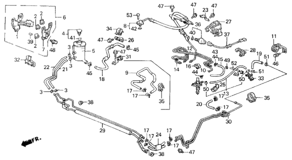 1989 Acura Legend  Clip, Sensor Hose Diagram for 53740SE0953