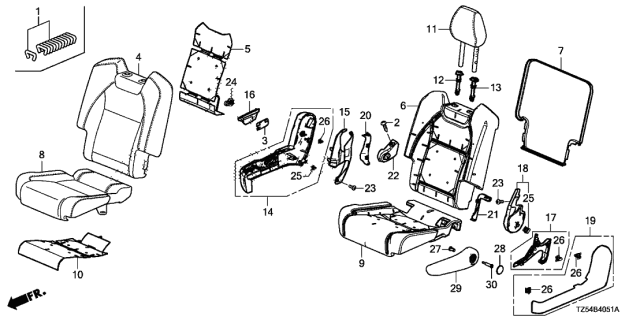 2019 Acura MDX  Cover (Sandstorm) Diagram for 81356TZ5A01ZA