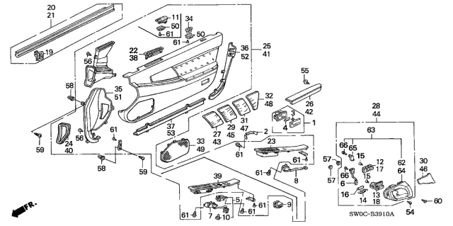 2004 Acura NSX  Pad D, Driver Side Center (Real Black) (Leather) Diagram for 83594SL0A01ZB
