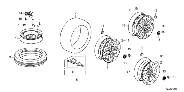 2022 Acura MDX  Sensor Assembly, Tpms Diagram for 42753T3RA03