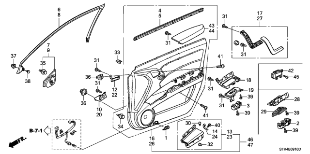 2009 Acura RDX  Box Assembly, Right Front Door Utility (Graphite Black) Diagram for 83510STKA01ZA