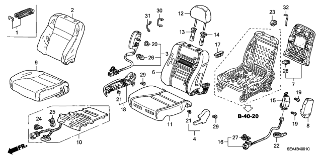 2004 Acura TSX  Screw, Tapping (5X12) Diagram for 9390135280