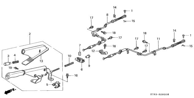 1998 Acura Integra Base, Wire Guide Diagram for 47572ST0000