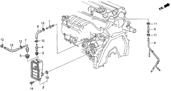 1998 Acura Integra  Joint, Breather Chamber Diagram for 11854PR3000
