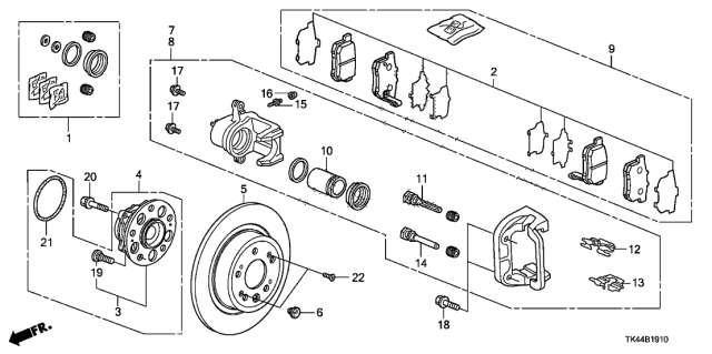 2010 Acura TL Retainer B Diagram for 43238SHJA01