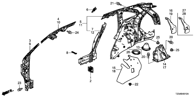 2016 Acura MDX  Bolt-Washer (8X20) Diagram for 934130802008
