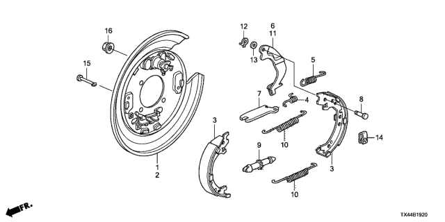2013 Acura RDX  Lever, Passenger Side Parking Brake Diagram for 43361STKA01