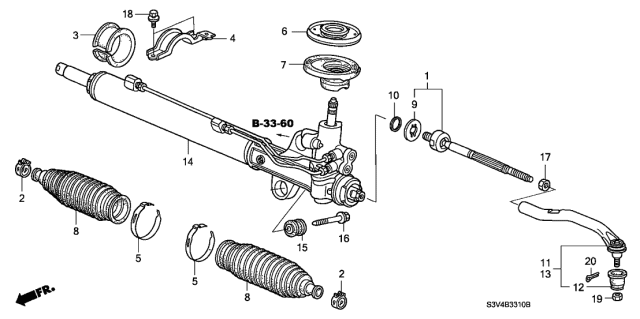 2004 Acura MDX Bushing, Gear Box Mounting Diagram for 53685S3VA01