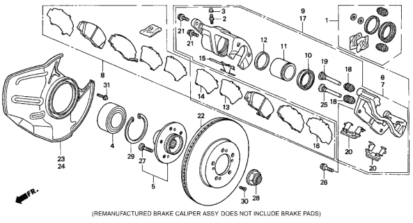 1991 Acura Legend  Retainer Diagram for 45237SP0003