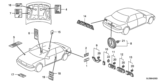 1992 Acura Vigor  Label, Fuel Filler Caution (Premium Unleaded Gasoline) Diagram for 17669SL0A00