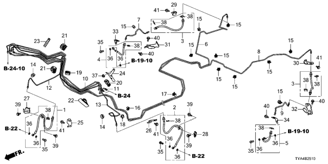 2022 Acura MDX  Clip, Brake Pipe Diagram for 46395T2FA01