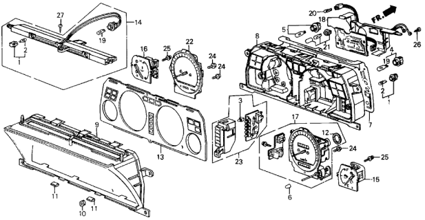 1987 Acura Integra  Bulb & Socket (14V 3W) (Socket Gray) (Northland Silver) Diagram for 37103SD2003
