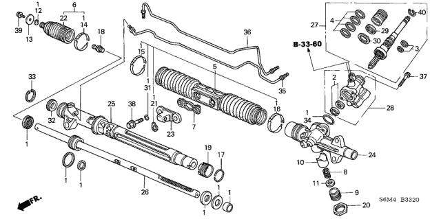2004 Acura RSX  Seal Kit A, Power Steering Diagram for 06531S9A003