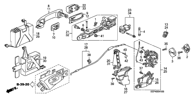 2007 Acura TL  Pad, Right Rear Door Skin Shoulder Diagram for 72634SEPA00