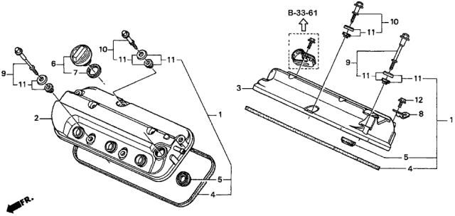 1997 Acura CL  Gasket Set, Head Cover Diagram for 12030P8AA00