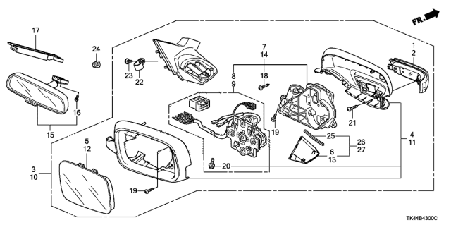 2012 Acura TL Cover (Crystal Black Pearl) Diagram for 76205TK4A02ZD