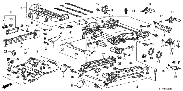 2009 Acura MDX Switch Assembly, Passenger Side Power Seat (8Way) (Graphite Black) Diagram for 81250S3VA01ZA