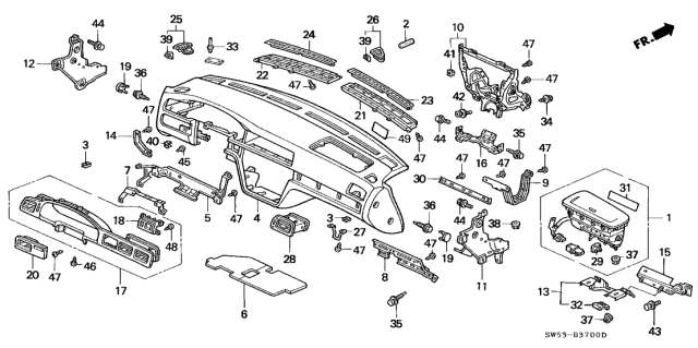 1997 Acura TL Holder, Connector (2P) Diagram for 77982S04N81
