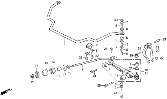 1993 Acura Vigor  Bolt, Flange (10X60) Diagram for 958011006008