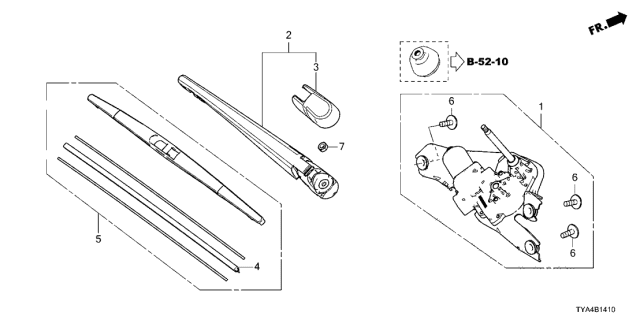 2022 Acura MDX Wiper Motor Assembly Diagram for 76700TYAA01