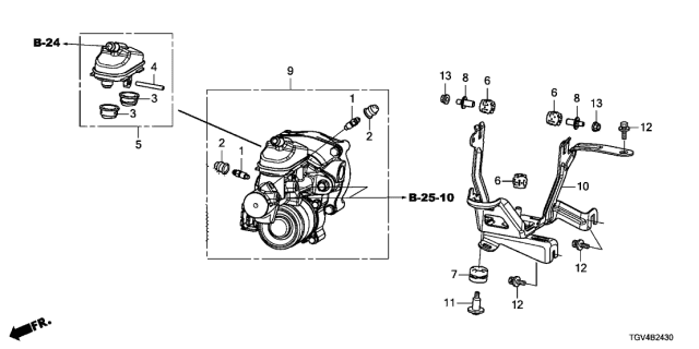 2021 Acura TLX Bracket Assembly Diagram for 57315TGVA01