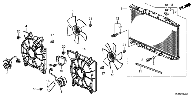 2014 Acura RLX Radiator (Denso) Diagram for 19010R9PA51
