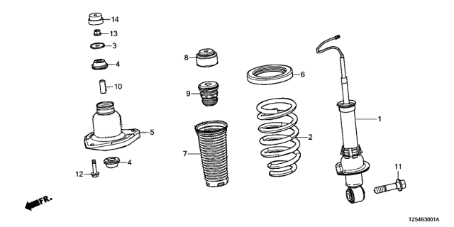 2017 Acura MDX  Insulator, Rear Shock Absorber Diagram for 52660TYTA00