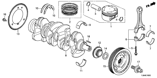 2021 Acura RDX  PLATE, CRANK PULSER Diagram for 136225BAA00