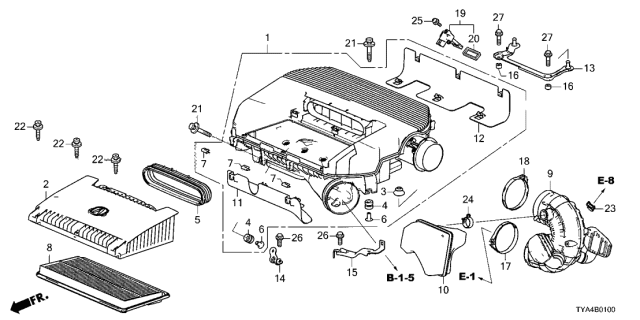 2022 Acura MDX Meter Assembly, Air Flow Diagram for 37980RC0M01