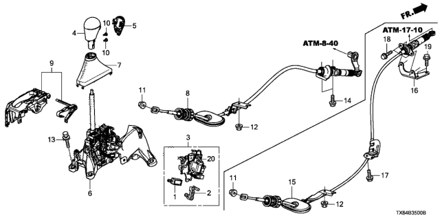 2016 Acura ILX  Harness Set, Shift Lock Diagram for 54022T6LH81